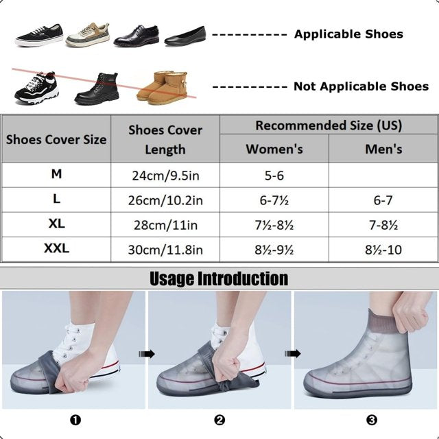 Waterproof Shoe Covers, Reusable Shoe Covers Non-Slip Shoes Boots for Outdoor Cycling Camping Fishing Travel