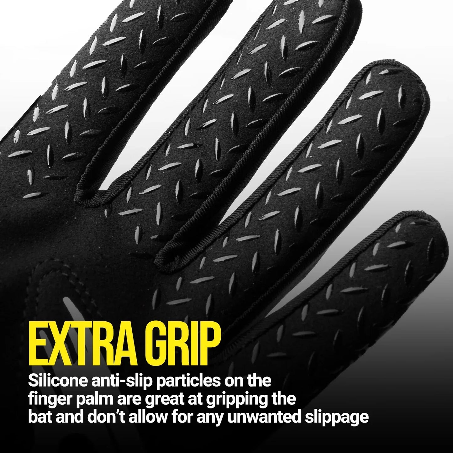 JASCOPRO Baseball Batting Gloves for Youth, L Size, 1 Pair, Black