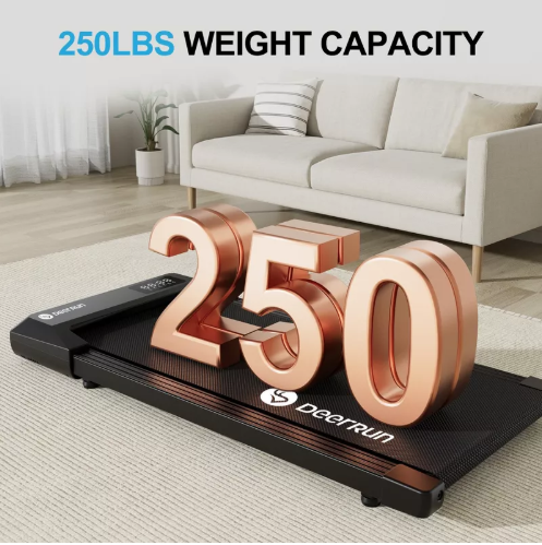 DeerRun 35.43 In Long Run Area Walking Pad, 2 in 1 Under Desk Treadmill, Walking Pad Treadmill Under Desk