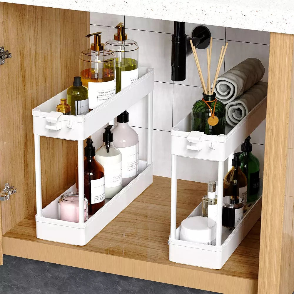 MaseiKar Slim Rolling Storage Cart 4 Tier Bathroom Organizer Mobile Shelving Unit Utility Cart Tower Rack for Kitchen Laundry Narrow Places