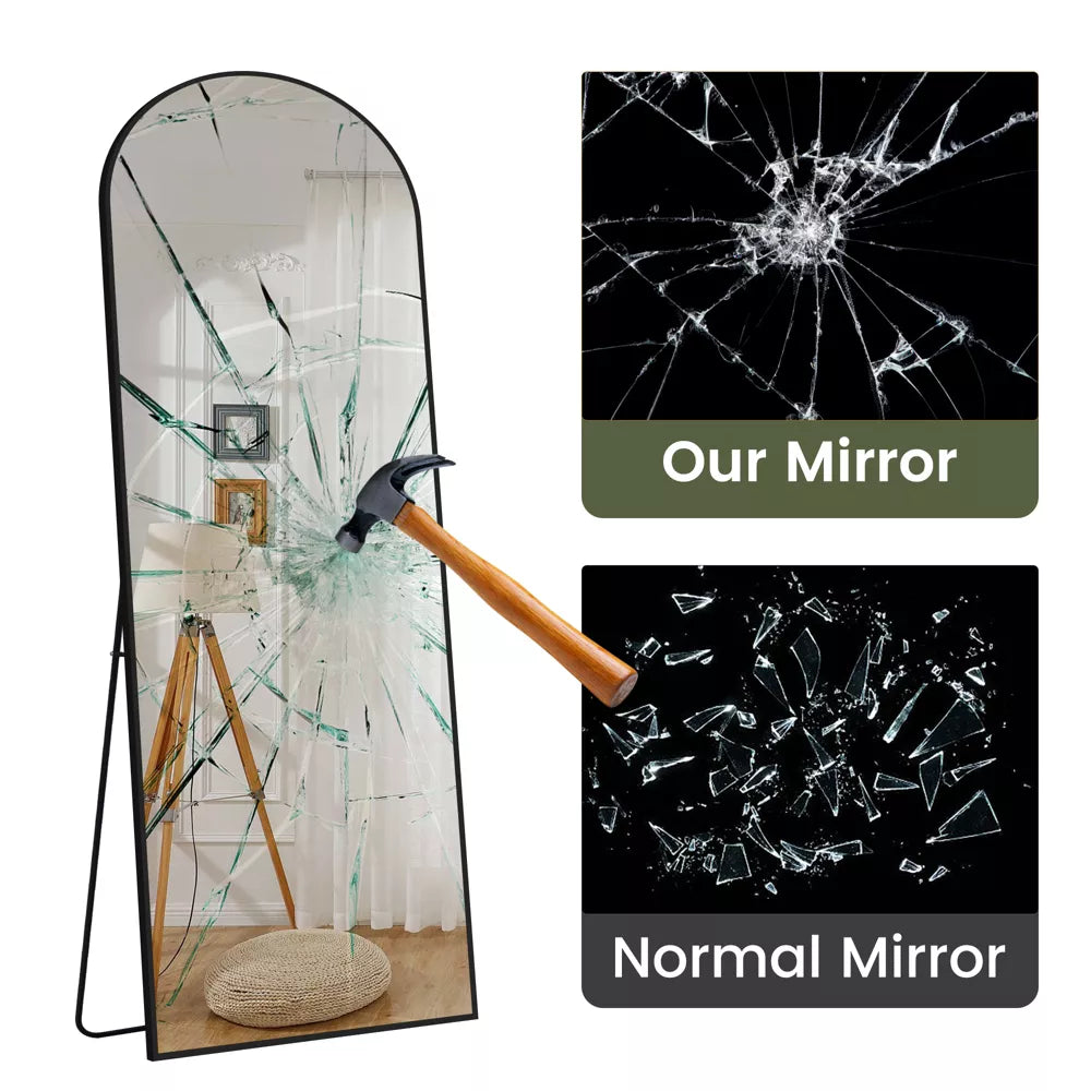 Dovelina Metal Framed Arched Full Length Mirror Large Wall Mirror Floor Standing Mirror