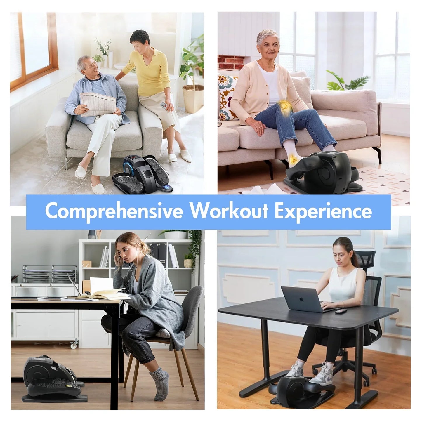 CATGOOD Under Desk Elliptical, Electric Seated Foot & Leg Pedal Exerciser While Sitting for Seniors