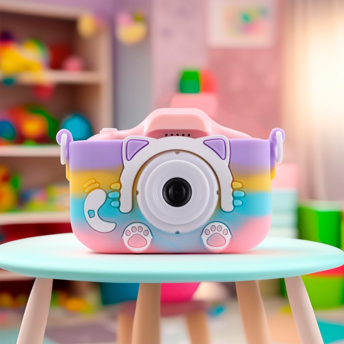 MARVUE Kids Digital Camera with Cute Silicone Cover, Boys Girls Toy Cameras for Ages 3-10 Pink