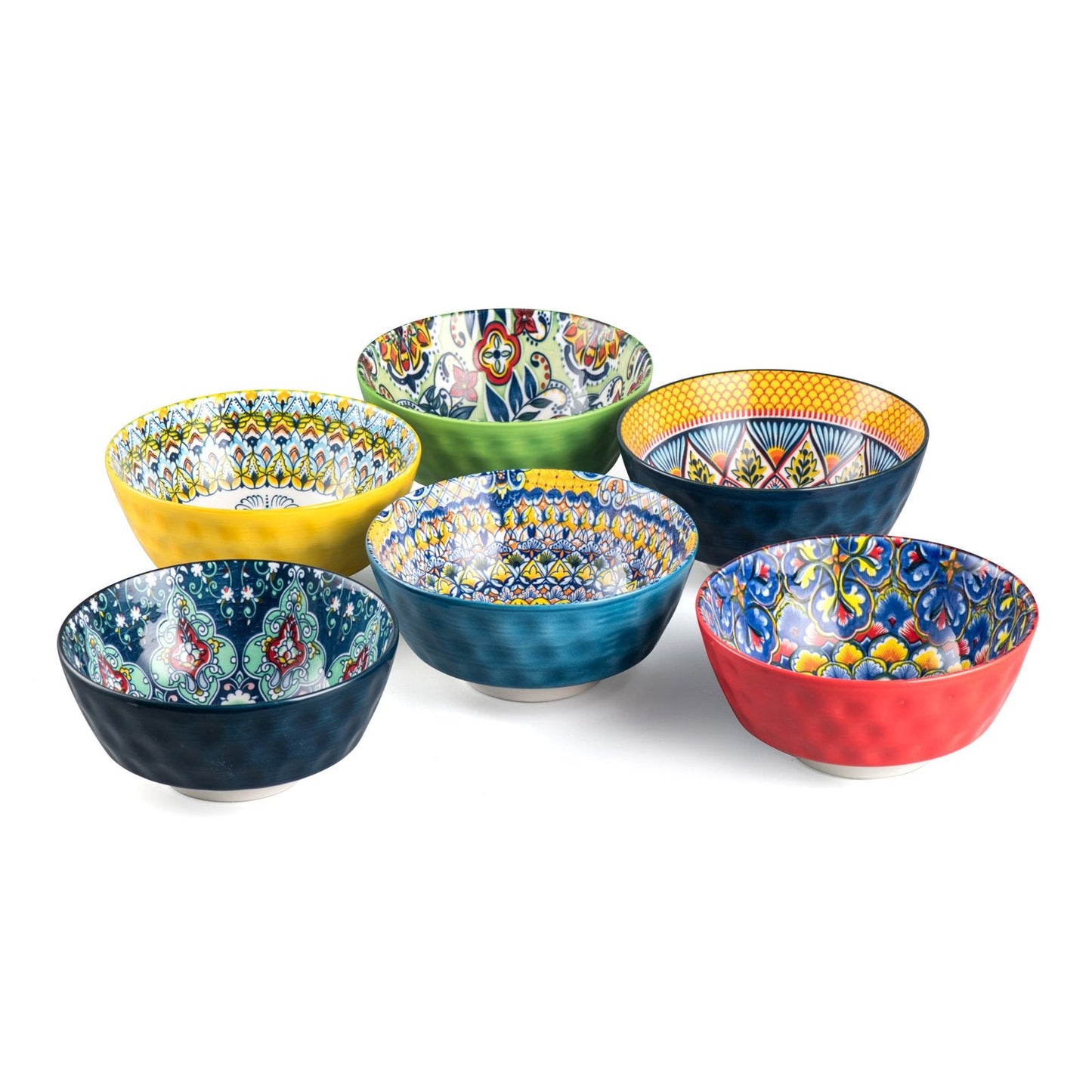 UNICASA Cereal Bowls 25 oz Colorful 7 In Ceramic Soup Bowls Set of 4 for Kitchen,Dishwasher & Microwave Safe- for Cereal,Soup,Oatmeal,Salad, Pasta