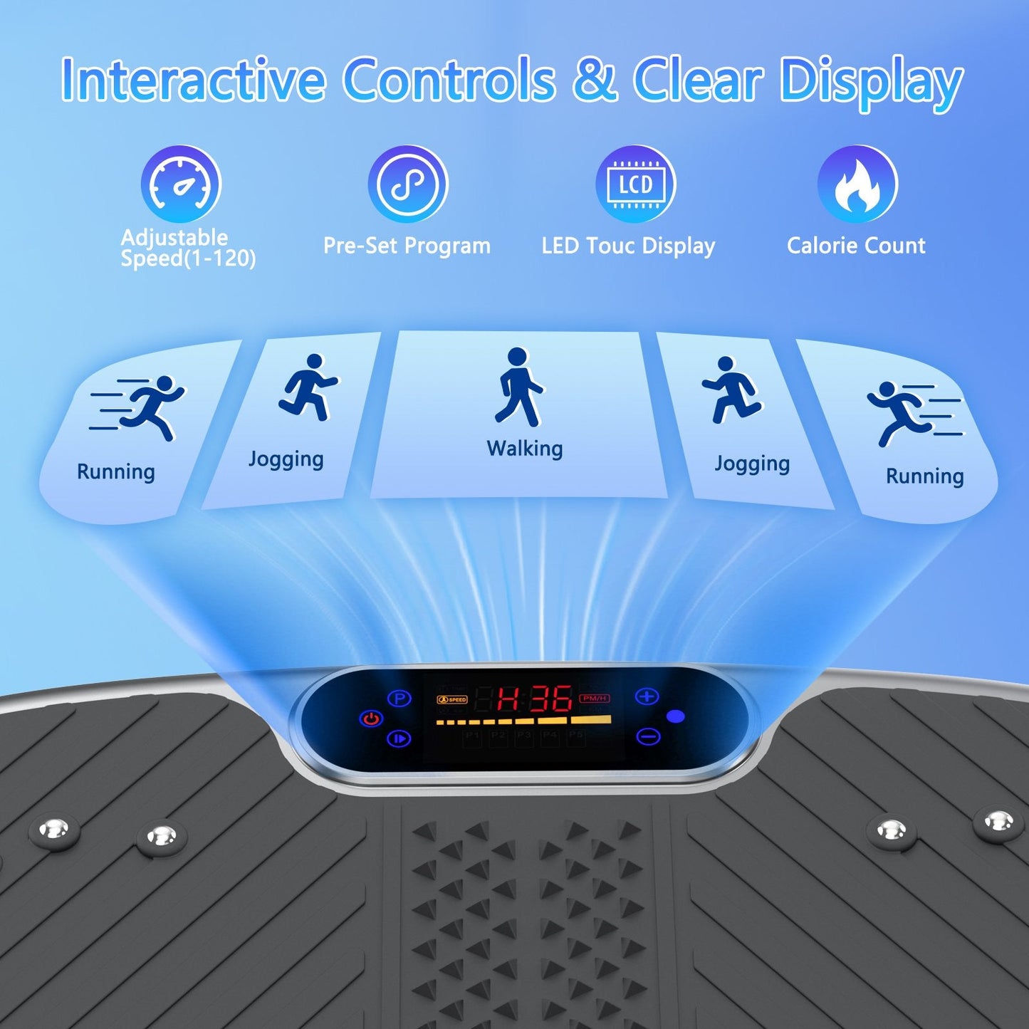 Vibration Plate Home Workout Equipment,Platform for Lymphatic Drainage Whole Body Home Workout,Weight Loss Toning Exercise Machine with Resistance Bands