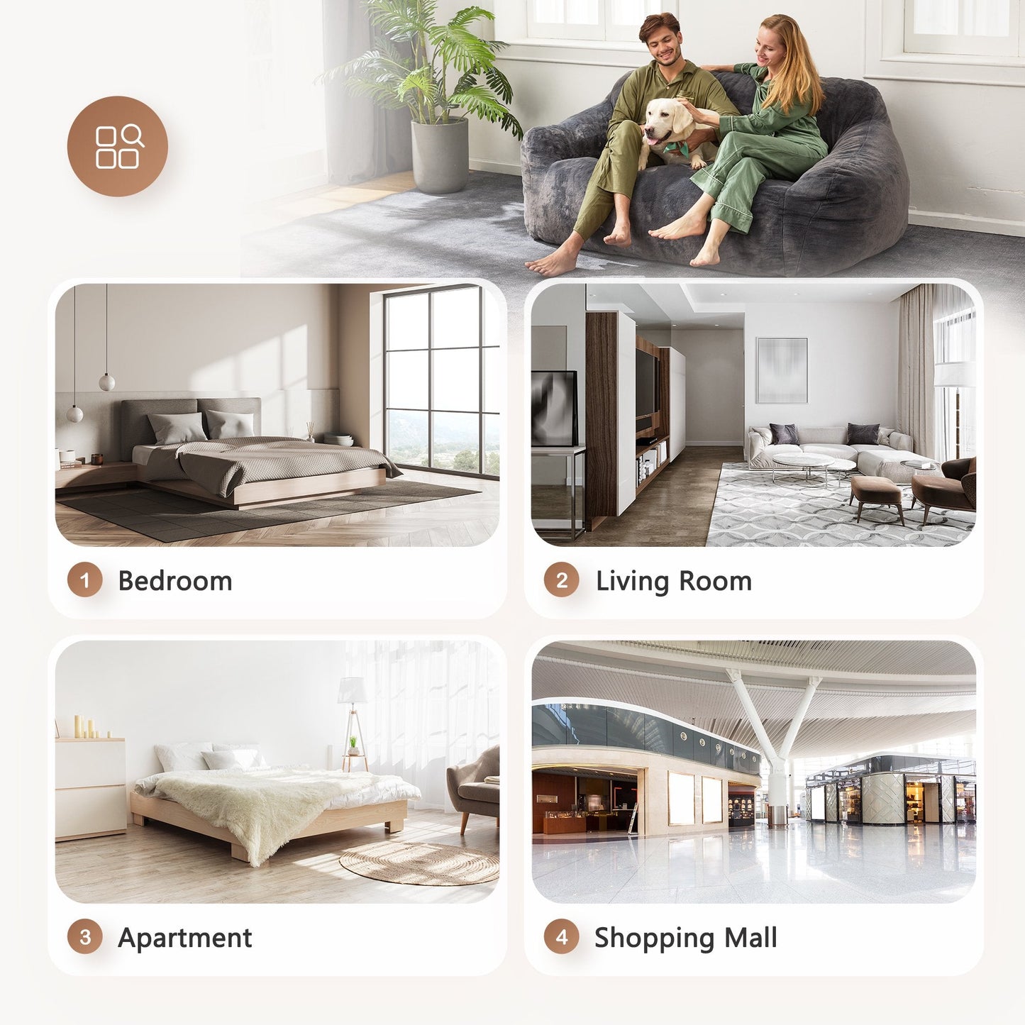 HOMGUAVA Teardrop Bean Bag Chair Cover for Adults Washable Soft Cozy Cover without Filler for Living Room & Bedroom, Pink