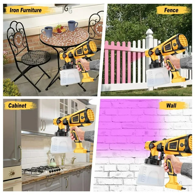 Paint-Sprayer 1000W HVLP High Power Electric Spray Paint Gun 1400ml High Capacity Container Easy to Clean for Furniture Cabinets Fence Walls Door Works Garden Chairs etc