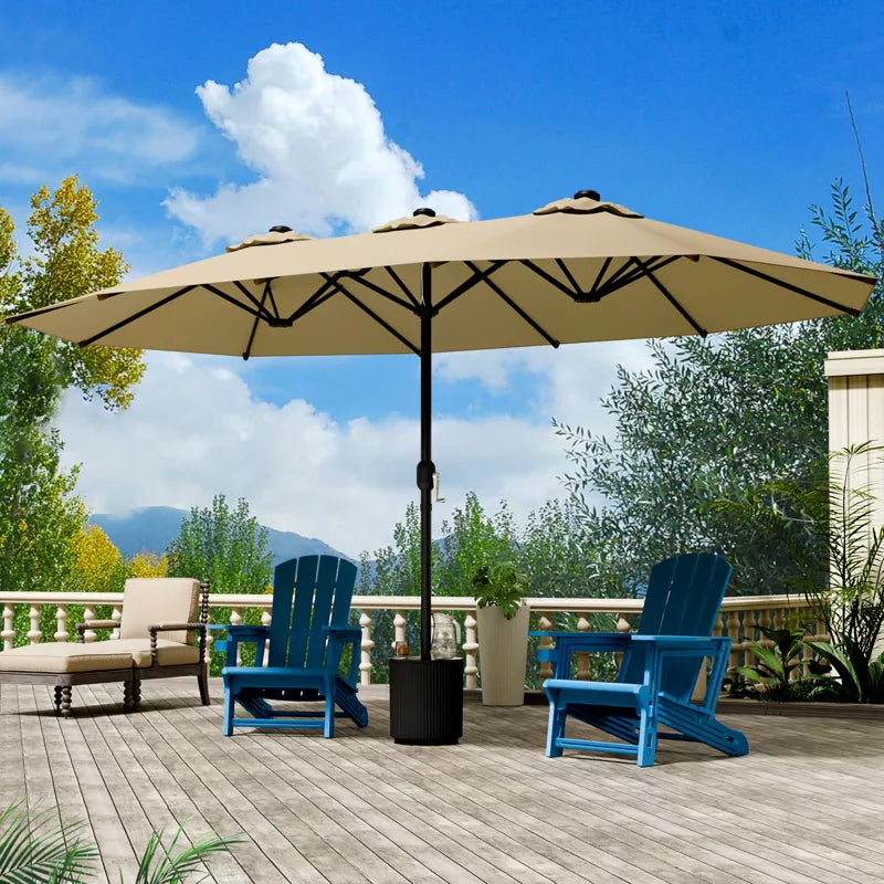 VisioGear Patio Umbrellas, Large Table Umbrella for Outdoor Patio, Outdoor Umbrella with Crank Handle, Brown, 181.1"*106.2"*94.5"