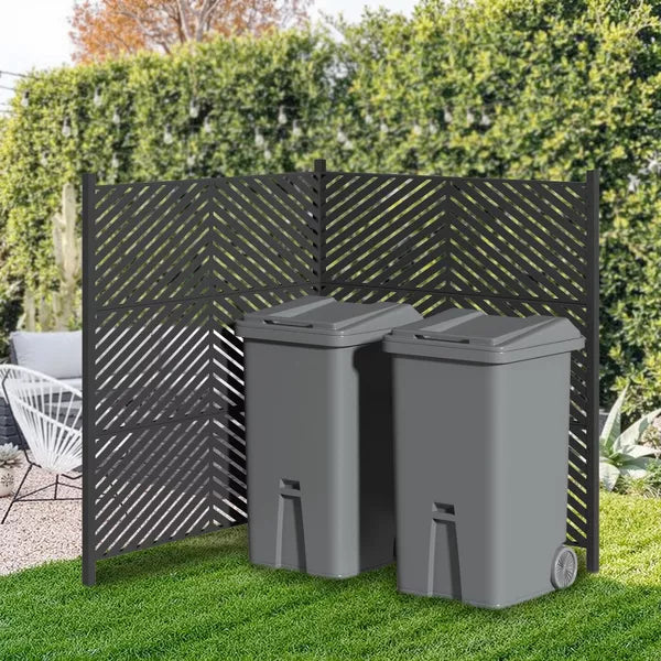 Wooakway 47 x 47 inch Outdoor Privacy Screen Fence Panels, No-Dig Fence Kit for Air Conditioner, Trash Can, Pool Equipment Enclosure