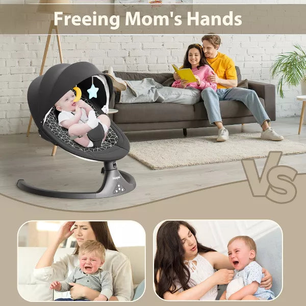 Napei Electric Baby Swing for Infants and Toddlers,with Bluetooth Music , 2 Seat Position, 5 Swing Angles with Gentle Speed