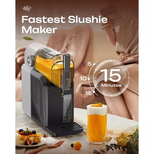 Greenever 15-Minute Slushie Machine with 6 Preset Programs & 4 Hours Freshness for Home Frozen Drink Milkshakes Margaritas Frappes