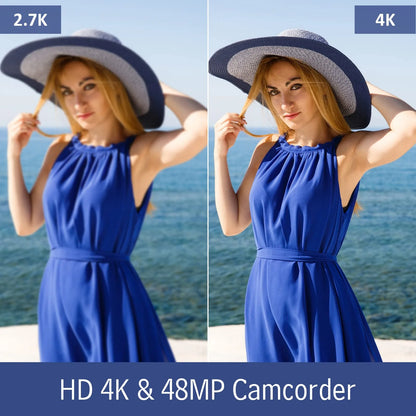 MARVUE Video Camera 4K Camera 48MP 30FPS Camcorder 18X Digital Zoom 3.0" LCD Touch Screen Vlogging Camera for YouTube with IR Night Vision