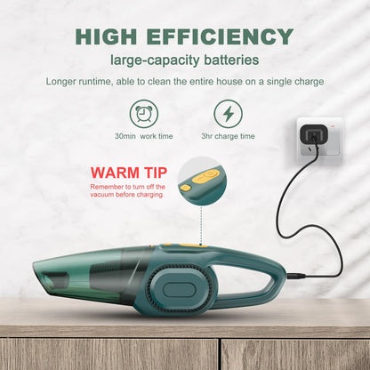 Hand Vacuum Cleaner Cordless, Besunny Handheld Car Vacuum Cleaner Rechargeable w/ Strong Suction