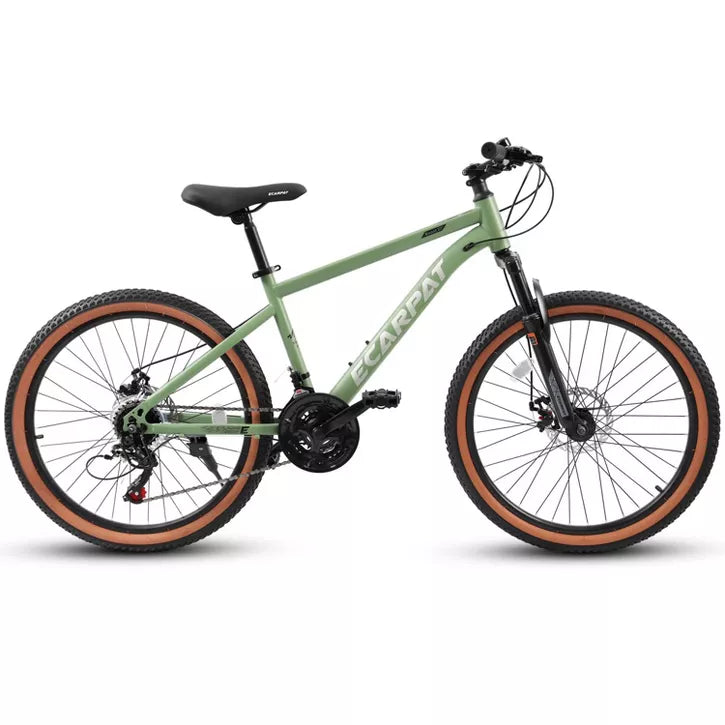 BestParts Mountain Bike 27.5 Inch, Adult Trail Bicycle with Disc Brakes, Carbon Steel Frame, Outdoor Explorer Ride, Green