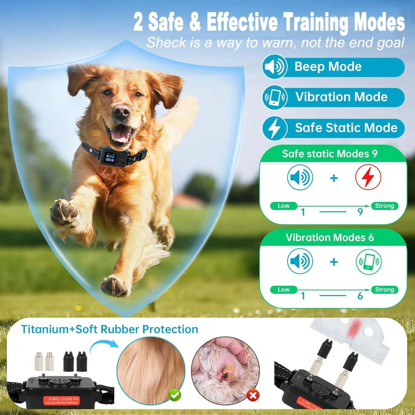 GPS Wireless Dog Fence System, CICPAP Electric Dog Collar Fence with Satellite GPS, Waterproof & Rechargeable, 3 Training Modes, 15~2200 Yards Range for Outdoor Pet Containment