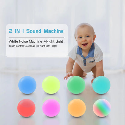 Fansbe Baby White Noise Machine, 12 Soothing Sounds No Bluetooth Baby Night Light Sound Machine