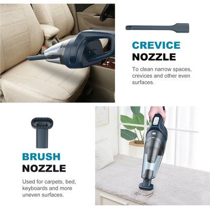 KOSIY Cordless Car Vacuum Cleaner Portable Handheld Vacuum Strong Suction Lightweight Rechargeable