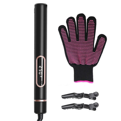 Hair Straightener Curling Iron Salon Styling Tool, 2-in-1 curling iron temperature-regulating bangs clip, straightening iron curling iron hair perms