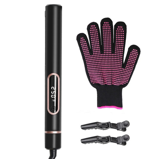 Hair Straightener Curling Iron Salon Styling Tool, 2-in-1 curling iron temperature-regulating bangs clip, straightening iron curling iron hair perms