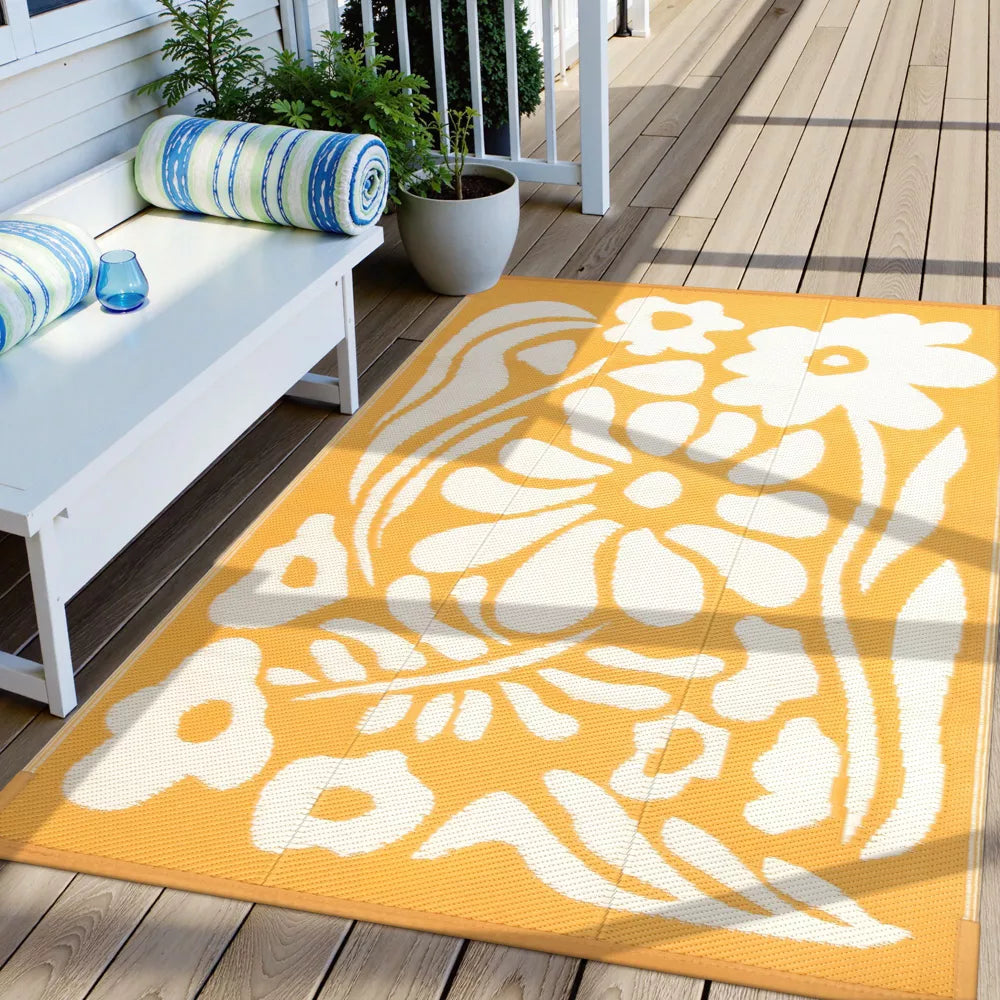 Lahome Outdoor Plastic Straw Rug-Waterproof Reversible Mat for Patio,Balcony,Deck,Backyard,Beach