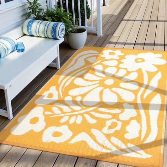 Lahome Outdoor Plastic Straw Rug-Waterproof Reversible Mat for Patio,Balcony,Deck,Backyard,Beach