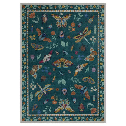 Lahome Machine Washable Animal Life Insects Area Rug - Nature-Inspired Carpet for Living Room, Bedroom, or Entryway