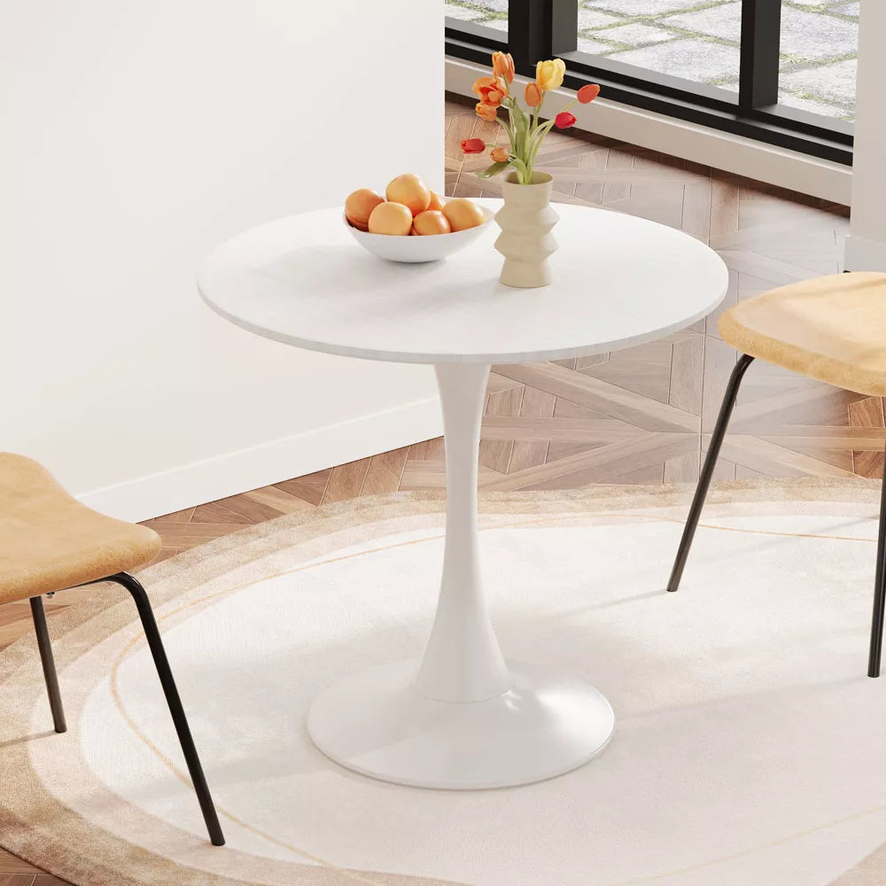 NicBex Dining Table Kitchen Table Round Dining Table Bar Table with Pedestal Base for Kitchen and Dining Room Space Saving