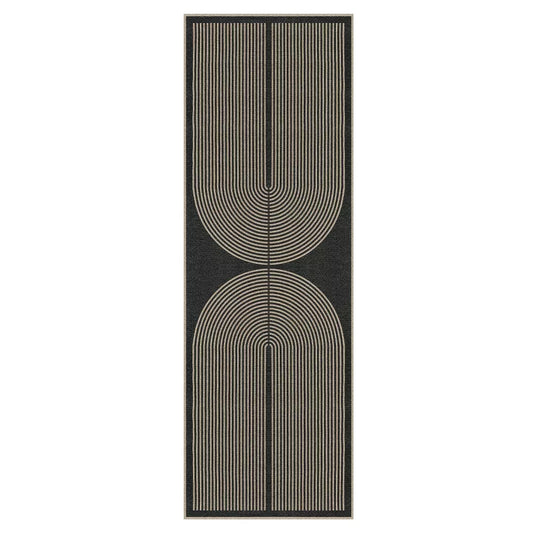 Lahome Modern Rainbow Jute Washable Outdoor Area Rug-Soft, Durable Carpet for Patio, Garden, or Balcony