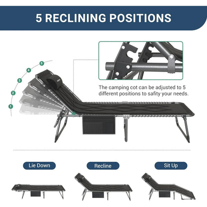 ECOPATIO Foldable Camping Cot with Mattress