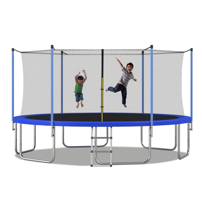 EUROCO 1500LB 16FT Trampoline for Adults and Kids, Trampoline with Enclosure ,Ladder,Heavy Duty Recreational Trampoline Capacity for Kids