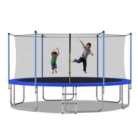 EUROCO 1500LB 16FT Trampoline for Adults and Kids, Trampoline with Enclosure ,Ladder,Heavy Duty Recreational Trampoline Capacity for Kids