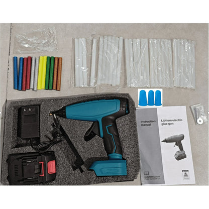 DOULAMI 100W Cordless Hot Glue Gun with 2.5A Battery and 40 Pcs Glue Sticks Perfect for Crafts U91