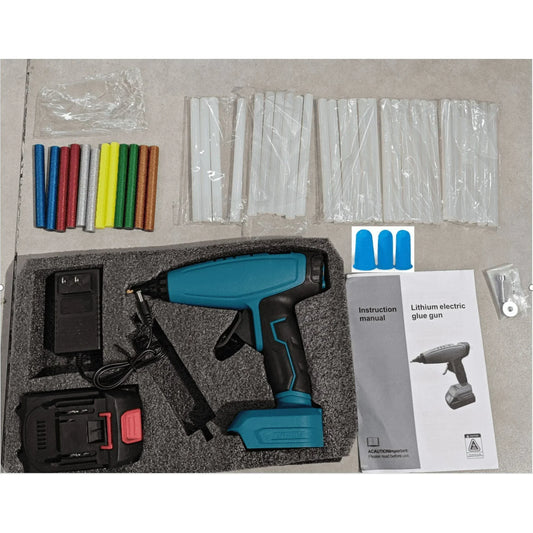 DOULAMI 100W Cordless Hot Glue Gun with 2.5A Battery and 40 Pcs Glue Sticks Perfect for Crafts U91