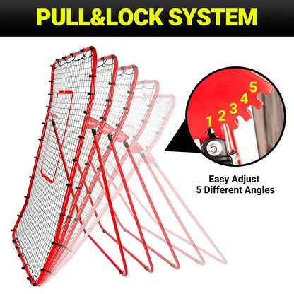 JASCOPRO Pitch Back Baseball/Softball Rebounder, 6x4Ft Baseball Rebounder Net, Adjustable Angles