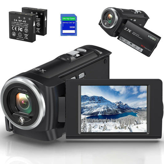 MARVUE Video Camera 2.7K Camcorder 50MP 16X Zoom Vlogging Camera for YouTube