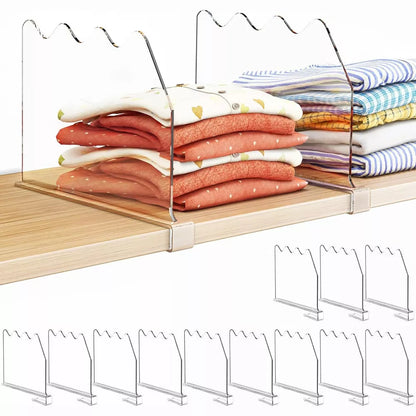 MaseiKar Shelf Dividers for Closet Organization, Clear Closet Shelf Dividers for Clothes Purses Separators, Bedroom, Kitchen, Bathroom, 12 Pack