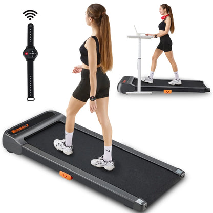 HOMGUAVA Under Desk Treadmill, Walking Pad Treadmills with Remote Control and LED Display, Gray