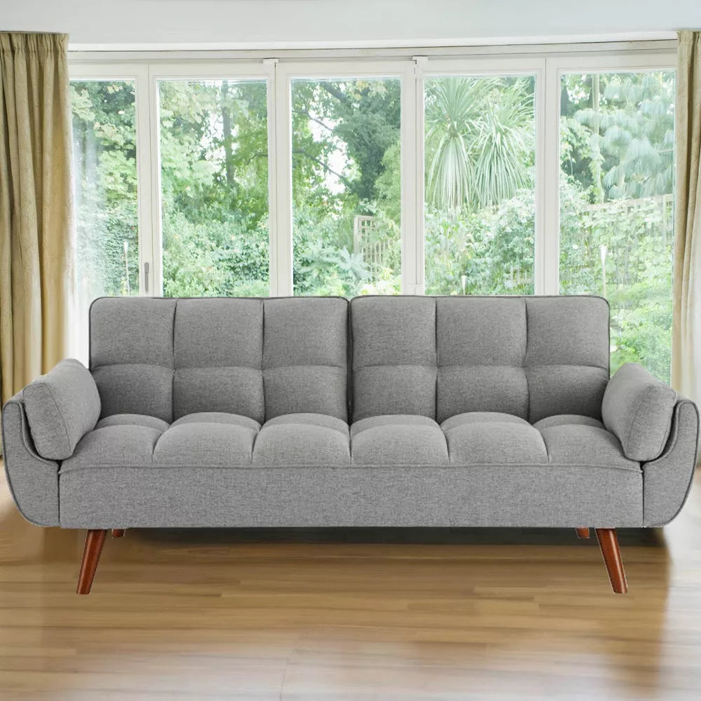 MyDepot Sofa Bed Adjustable Backrest Sleeper Fabric Couch with Tapered Legs