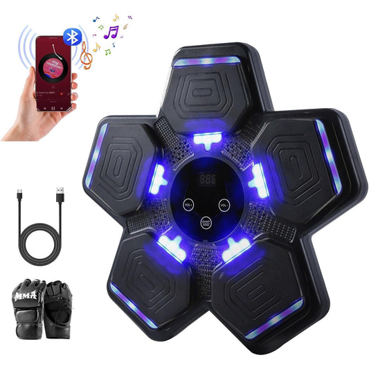 Intelligent Boxing Machine Exerciser with Gloves, Bluetooth and Music, Black