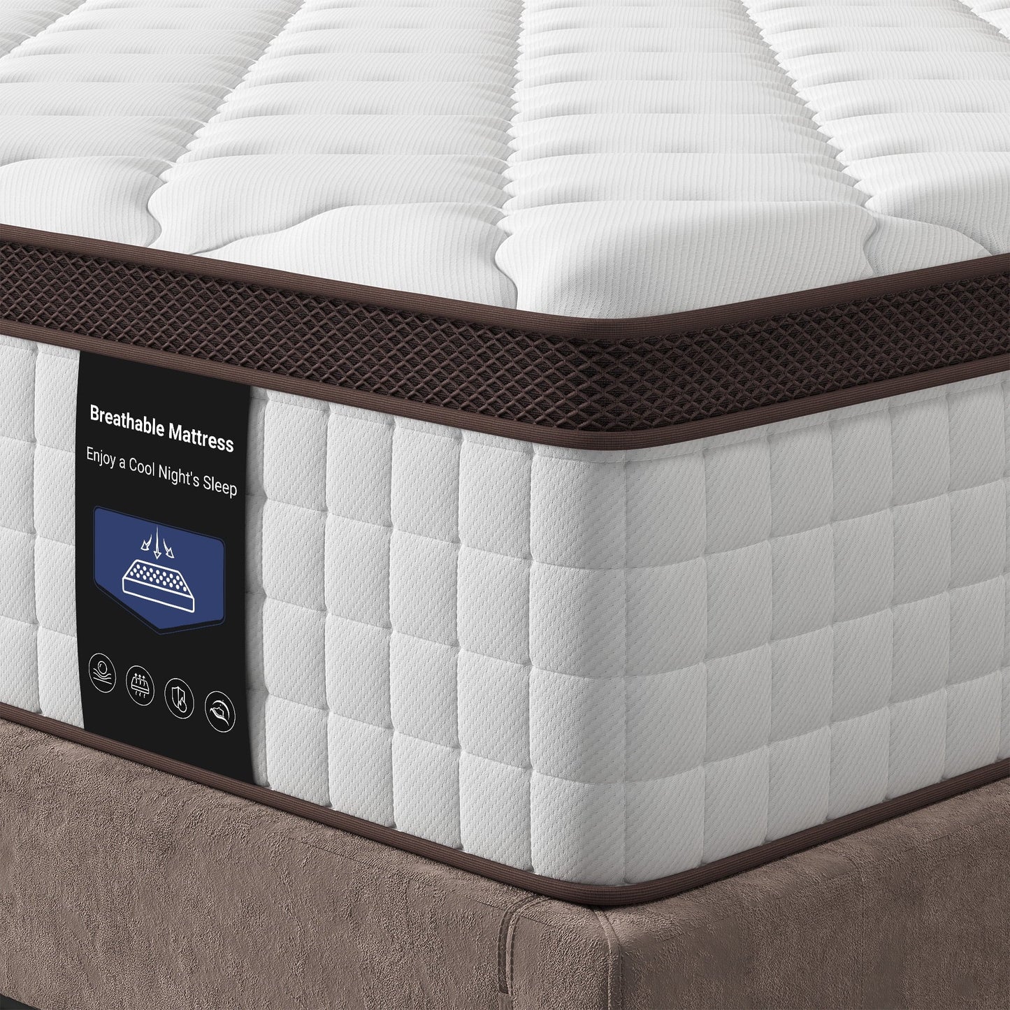 Queen Mattress, Serweet 10 Inch Hybrid Mattress Queen with Fiberglass Free, Gel Memory Foam, Breathable Bed Mattress for Cooler Sleep Supportive & Pressure Relief, Medium Firm