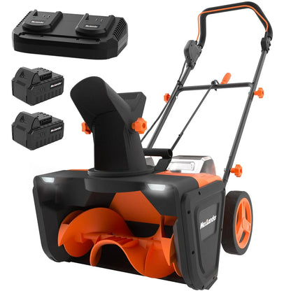 MAXLANDER Snow Blower Cordless, 40V 20-Inch Brushless Cordless Snow Blower with Dual LED Lights, 180¡ã Rotating Chute, Electric Snow Blower Battery Powered£¨2 x 4.0Ah Batteries and Charger Included£©