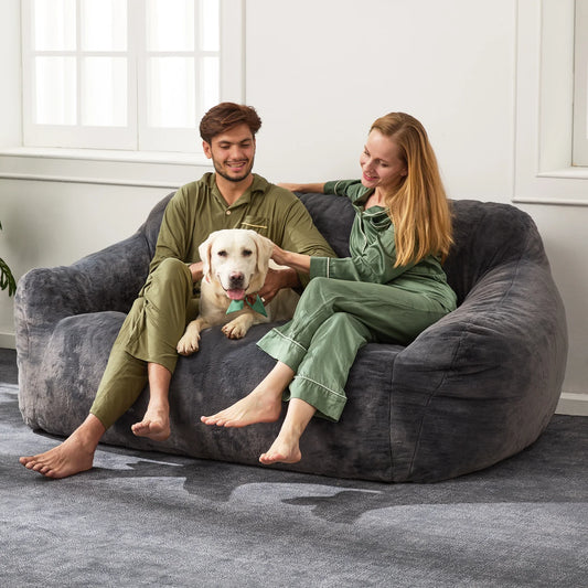 HOMGUAVA Teardrop Bean Bag Chair Cover for Adults Washable Soft Cozy Cover without Filler for Living Room & Bedroom, Pink