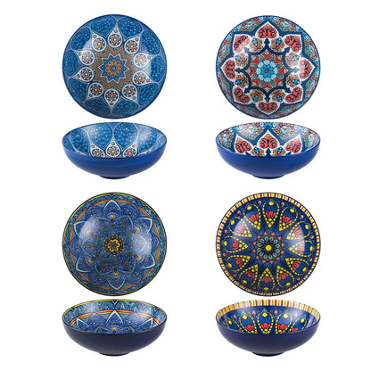 UNICASA 28oz Porcelain Cereal Bowls,Salad Soup Bowl,7.25-inch Round Ceramic Serving Bowls for Salad,Fruit,Pasta,Dinner