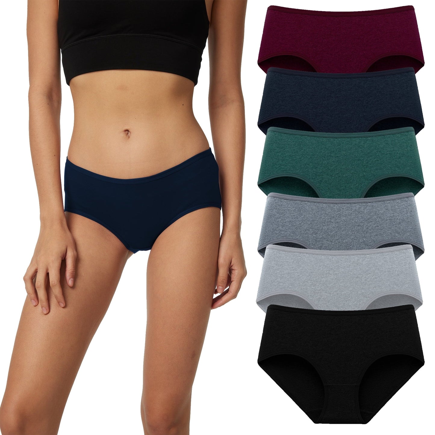 LinenMarket Women's Cotton Underwear Soft Hipster Stretch Breathable Panties for Women,6 Pack(L,Vintage)