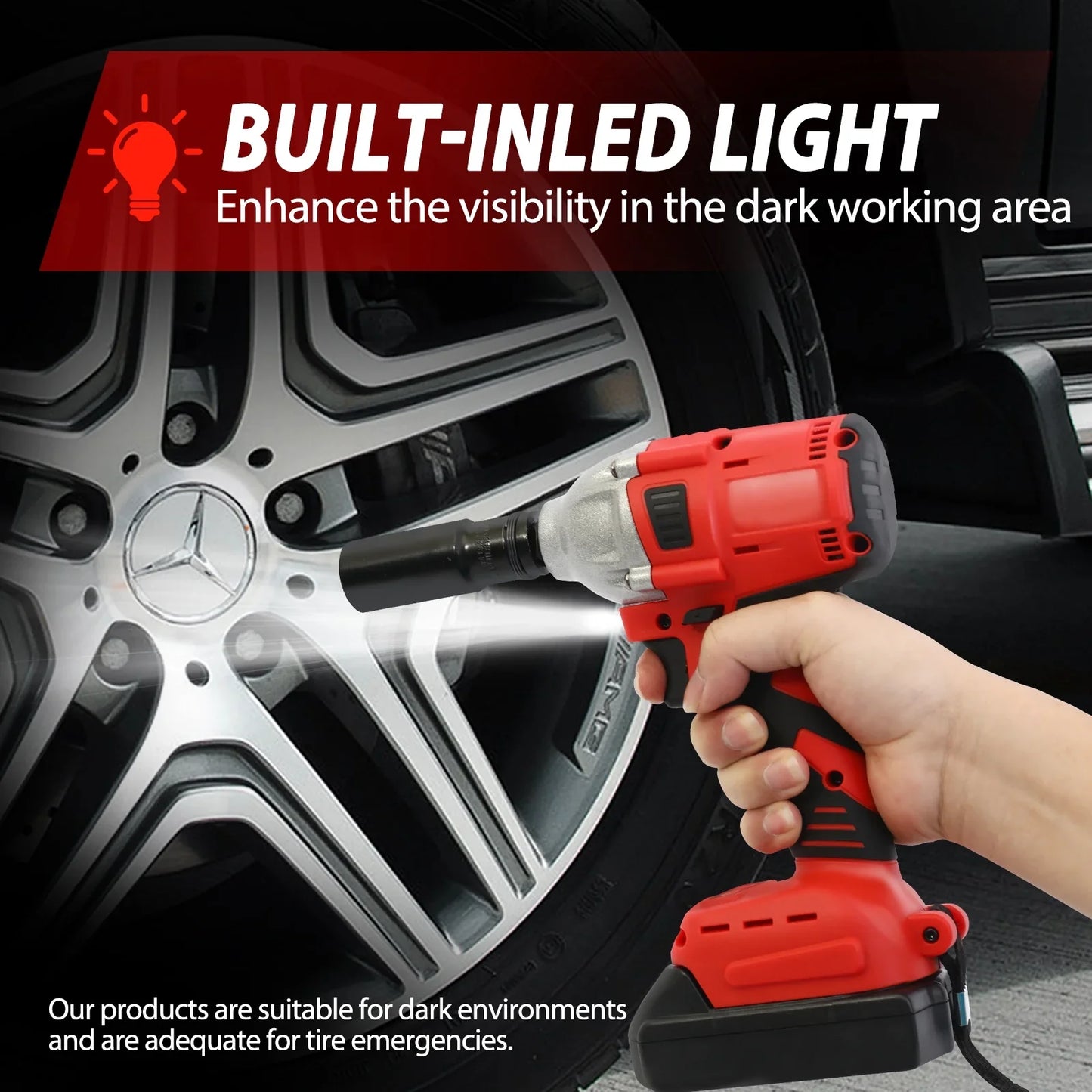 Baokaler Cordless Impact Wrench, Max Torque 740 Ft-lbs Impact Gun 1/2 inch, High Efficiency Brushless Motor with Fast Charger and Battery