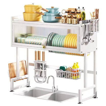 TNTANTS Dish Drying Rack Large Over The Sink Dish Drainer Drying Rack, Large Capacity Stainless Steel Dish Rack, Multifunctional Kitchen Organizers and Storage Rack