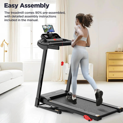 Treadmill with Auto Incline Folding Treadmill Incline Horse Power Preset for Home Use mph Range