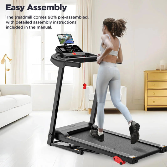 Treadmill with Auto Incline Folding Treadmill Incline Horse Power Preset for Home Use mph Range