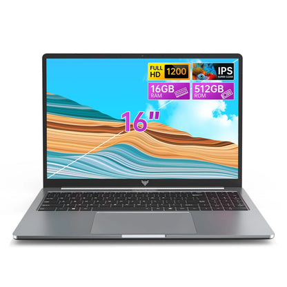 Laptop 16'' FHD Intel Alder Lake N97 up to 3.6GHz 16GB DDR4 512GB SSD with Windows 11