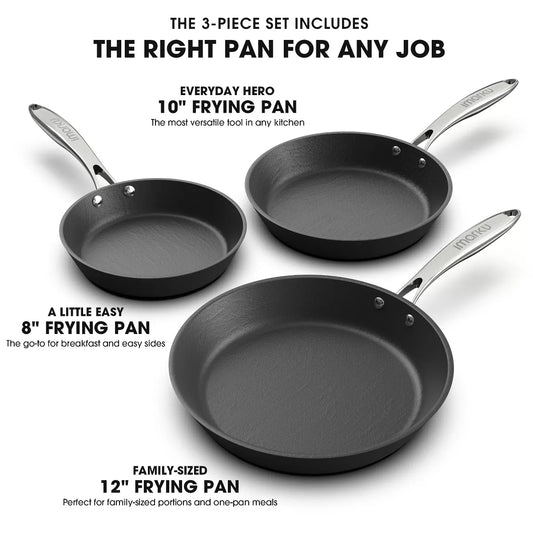 imarku Non Stick Frying Pans - 12 inch Frying Pan Nonstick Skillet, Frying Pans Nonstick Dishwasher Safe for Cooking with Stainless Steel Handle